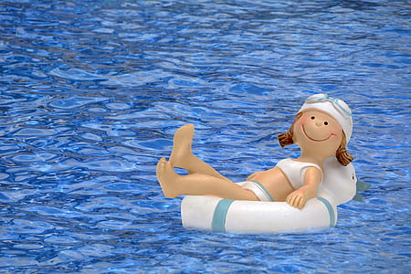 girl sitting on inflatable ring thumbnail