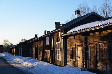 Brown Wooden House Near Snow thumbnail