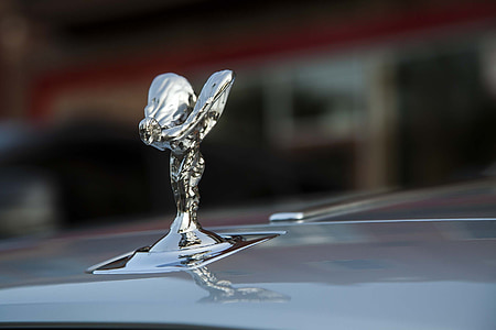 selective focus photography of silver-colored hood ornament thumbnail