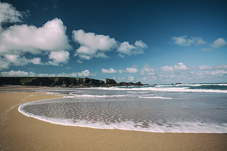 Beach and sea at Porthcothan Bay in Cornwall, England thumbnail