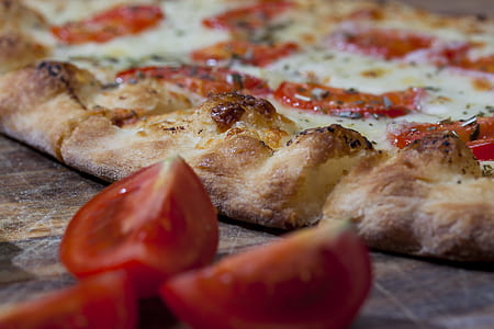 pizza with tomato sauce and cheese thumbnail