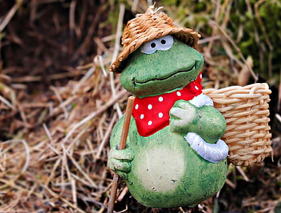 tilt shift lens photography of green ceramic frog thumbnail