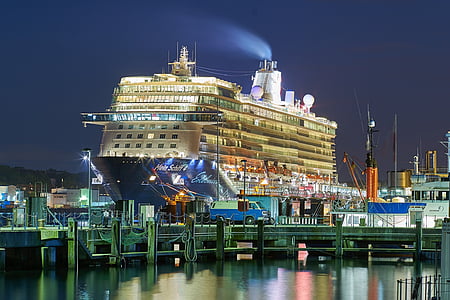 brown and blue cruise ship painting thumbnail