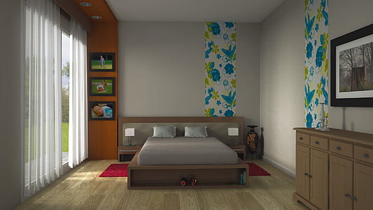 brown wooden bed thumbnail