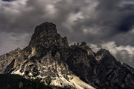 mountain peak under cloudy sky during daytime thumbnail