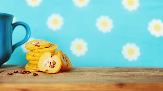 closeup photo of sliced apples on brown wooden surface thumbnail