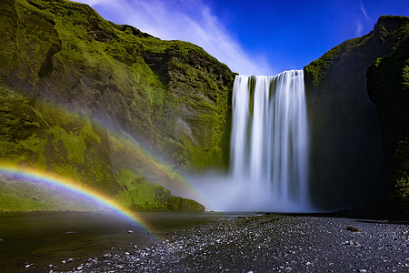 Long exposure shot of a waterfall in Iceland thumbnail