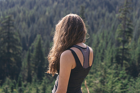 woman in black racerback tanktop thumbnail