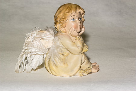 angel put her hand on chin figurine thumbnail