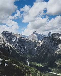 aerial photography of green and white snow capped mountain range during daytime thumbnail