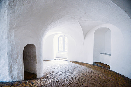 Interior shot of a white building in Copenhagen, Denmark thumbnail