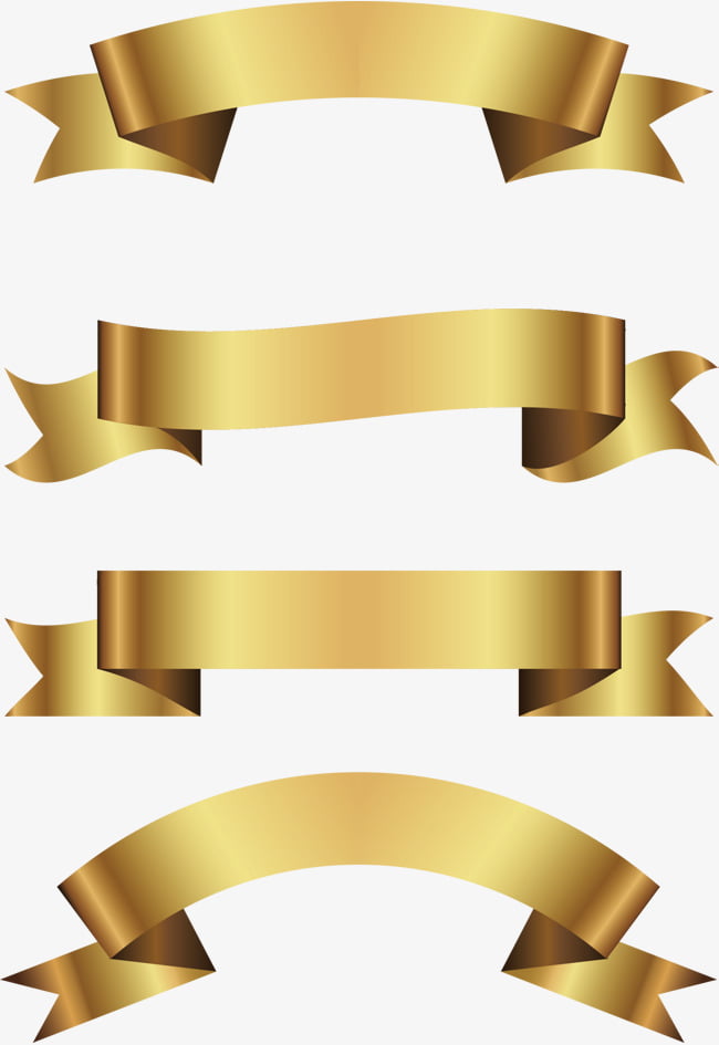 gold foil paper ribbon eps file