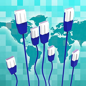 Computer Network Indicating Global Communications And Globally thumbnail