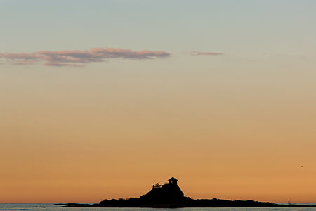 silhouette of house on top of mountain thumbnail