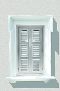 white framed louvered window thumbnail