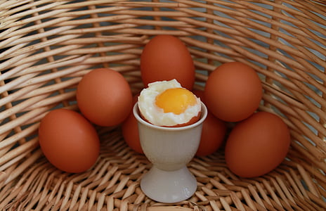 brown egg on wicker basket thumbnail
