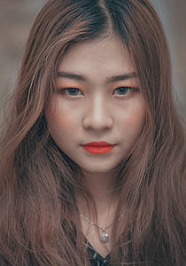 Closeup Photo of Woman in Red Lips thumbnail