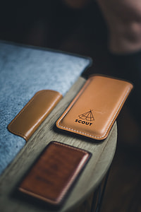 two brown leather Scout product label thumbnail