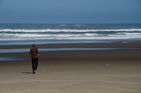 man walking on beach thumbnail