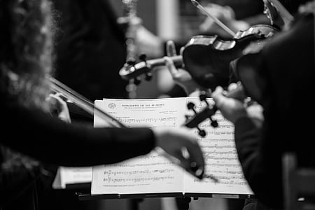 grayscale photography of music notes thumbnail