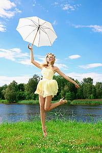Woman Wearing Yellow Dress thumbnail