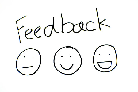Feed back text with emoji smiley illustration thumbnail
