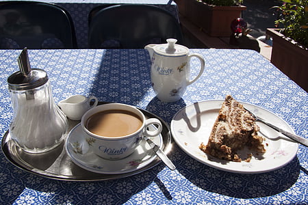 sliced cake on round white ceramic plate thumbnail