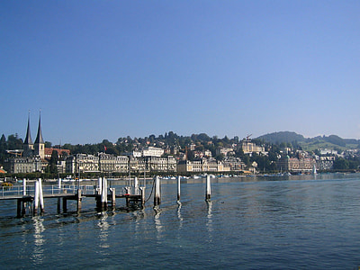 View across Lake Lucrene in France thumbnail