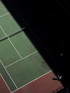 green and brown lawn tennis field thumbnail
