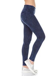 woman wearing blue denim jeans with slip-on sneakers thumbnail