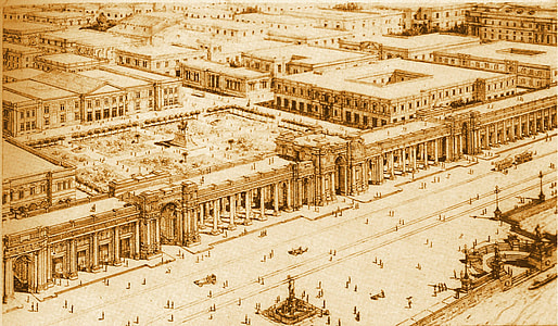Beaux-Arts plan for the reconstruction of the port, 1909 in Messina, Italy thumbnail