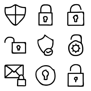 Security Hand Drawn vol 2 svg vector icon sets