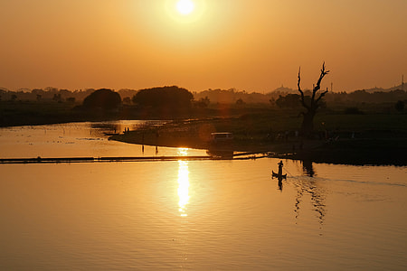 landscape photography of body of water during sunset thumbnail