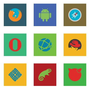 Browser and OS svg vector icon sets