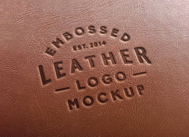 Leather Stamping Logo MockUp #2 psd file