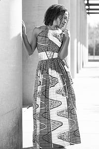Woman in Halter-neck Long Dress thumbnail