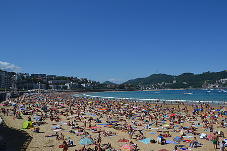aerial photo of people in beach thumbnail