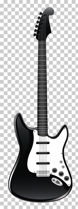 Guitar , Black and White Guitar , black and white stratocaster electric guitar illustration PNG clipart