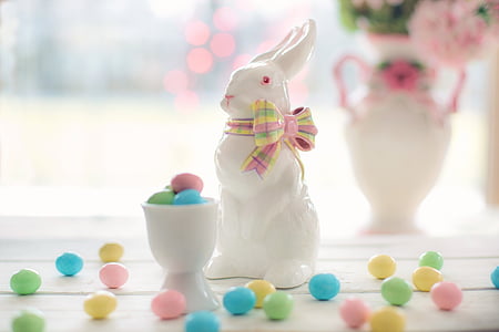 white ceramic rabbit figurine thumbnail