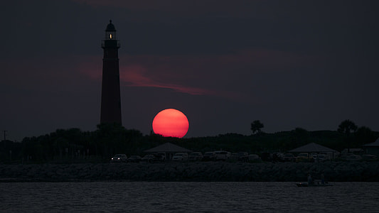 silhoutte photography of tower during golden hour thumbnail