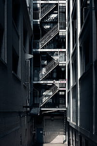 grayscale photo of stairs thumbnail