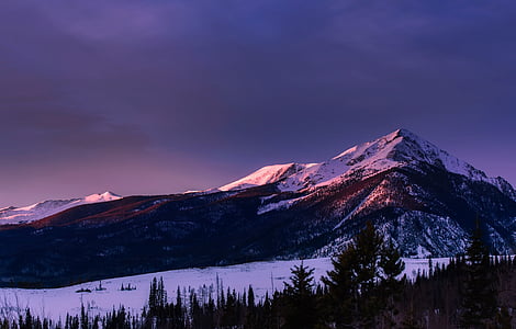 brown mountain covered by snow illustration thumbnail