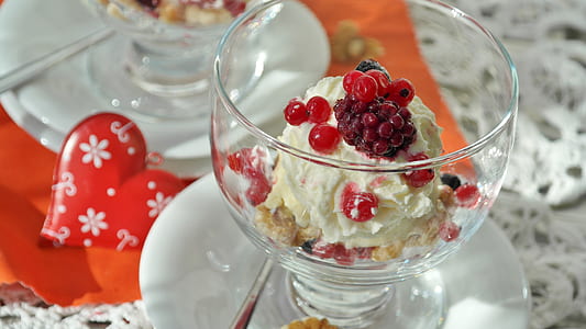 vanilla ice cream with red cherries thumbnail