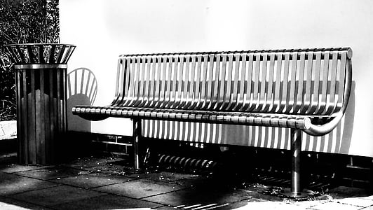 empty bench near push down ash tray thumbnail