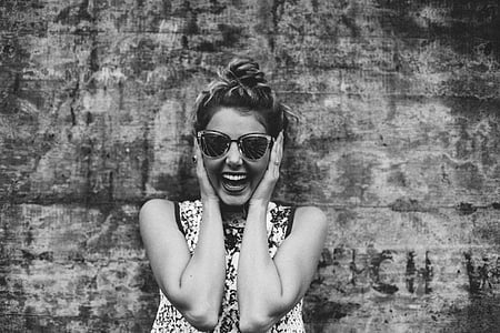 grayscale photo of woman thumbnail