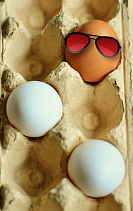 three eggs on egg tray thumbnail
