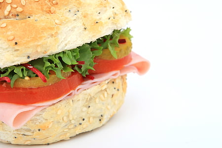 burger with bacon strips, tomato, and lettuce thumbnail