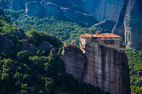 high-angle view of building on top of rock formation thumbnail