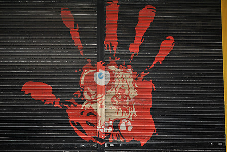 black roll shutter with hand graffiti thumbnail
