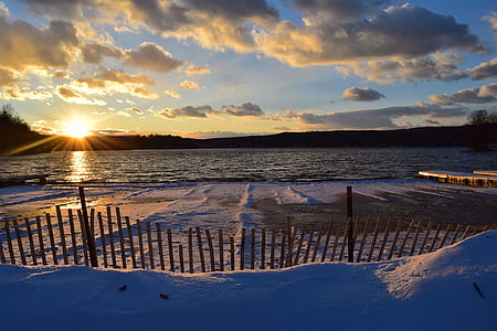seashore covered with snow thumbnail